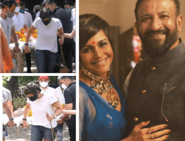 Mandira Bedi performing Raj Kaushal's last rites Mandira Bedi performing Raj Kaushal's last rites