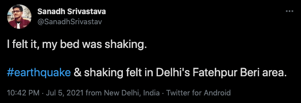 Earthquake in Delhi