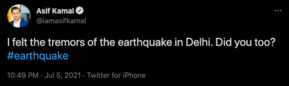 Earthquake in Delhi