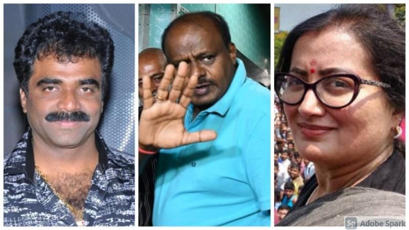 Rockline Venkatesh, HD Kumaraswamy and Sumalatha