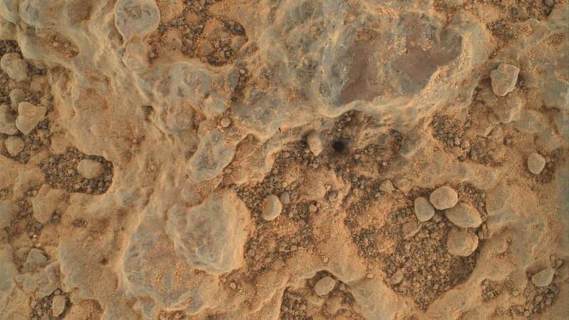 NASA's Perseverance Mars rover took this close-up of a rock target nicknamed Mars
