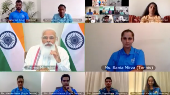 PM Modi with Olympic stars