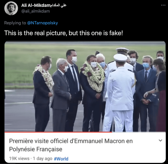 Fact check: Truth behind viral photo of Macron turned into human wreath