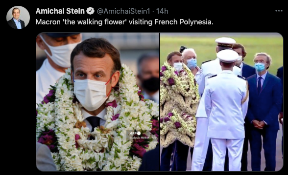 Fact check: Truth behind viral photo of Macron turned into human wreath