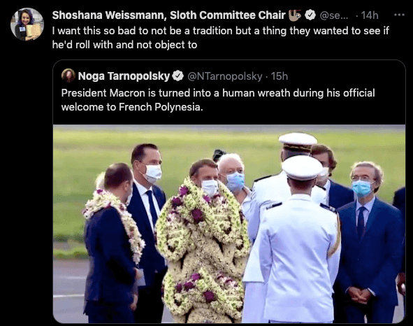 Fact check: Truth behind viral photo of Macron turned into human wreath