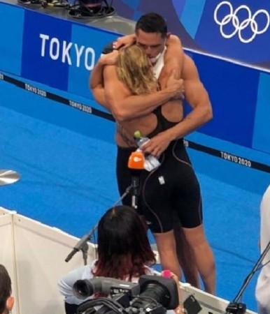 Olympic athletes Florent and Pernille sharing a moment Olympic athletes Florent and sharing a moment