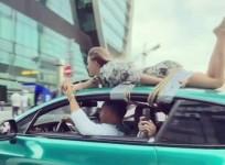 Russian 'influencer' drives with GF tied to car roof for 'trust test'