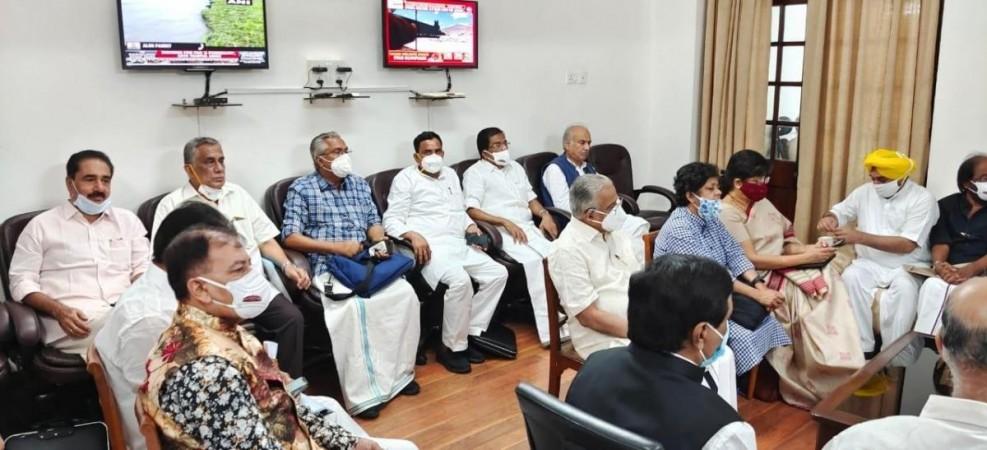 Opposition meet in parliament.