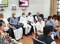 Opposition meet in parliament.