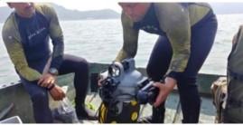 Images of the search operation being undertaken at Ranjit Sagar Dam