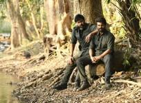 Chiranjeevi and Ram Charan from the sets of Acharya
