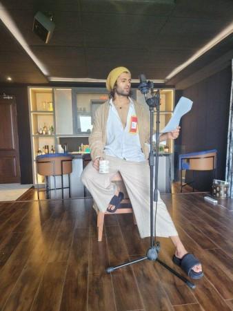 Vijay Deverakonda starts dubbing for his upcoming movie Liger.