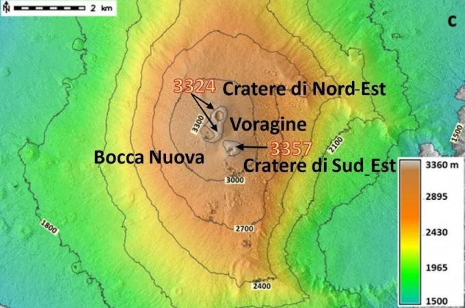 Digital model of the surface (DSM) of the Etna volcano updated to 25 July 2021 Mount Etna
