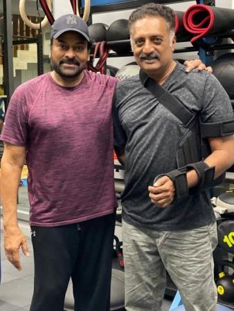 Actor Prakash Raj with Chiranjeevi Konidela Prakash Raj poses with Chiranjeevi
