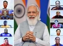 PM Modi interacting with para-athletes in a virtual conference