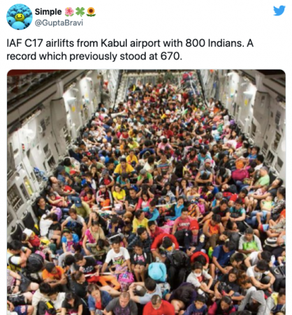 Fact-check: Viral pic of packed C-17 is from 2013; unrelated to Kabul op or IAF [truth here]