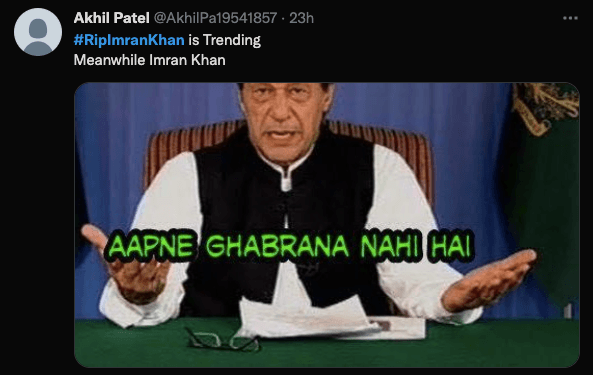 RIP Imran Khan trends on social media; death hoax debunked, memes take over [reactions]