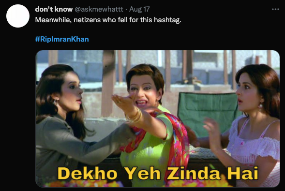 RIP Imran Khan trends on social media; death hoax debunked, memes take over [reactions]