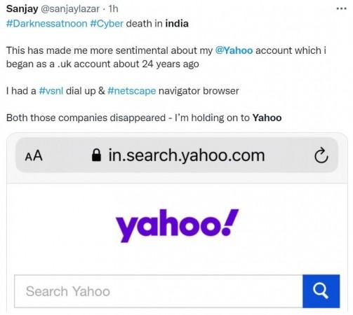 A user shares nostalgic memories about Yahoo on Twitter A user shares nostalgic memories about Yahoo on Twitter