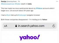A user shares nostalgic memories about Yahoo on Twitter
