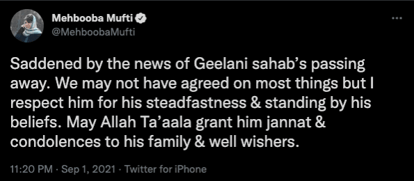 Mufti's tweet