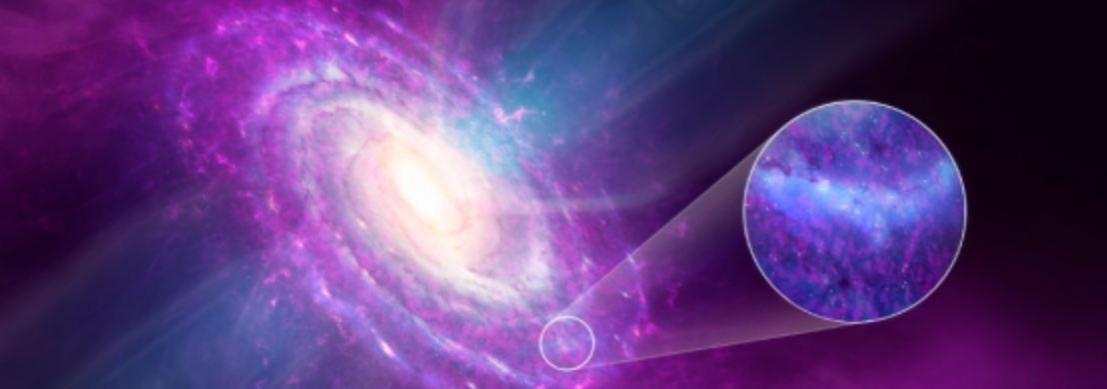 Clouds and streams of cosmic pristine gas (magenta) accrete onto the Milky Way, but this gas does not efficiently mix in the Galactic disk, as highlighted for the Solar neighbourhood Milky Way
