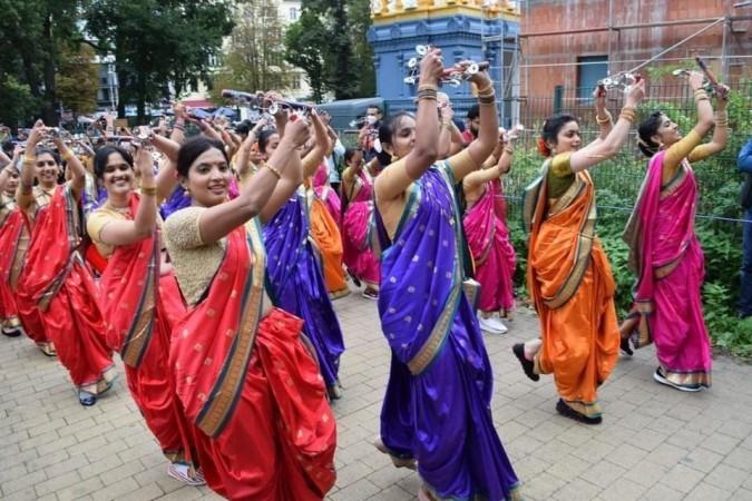 Lezim performers near Ganesha Hindu Temple in Berlin Lezim performers near Ganesha Hindu Temple in Berlin