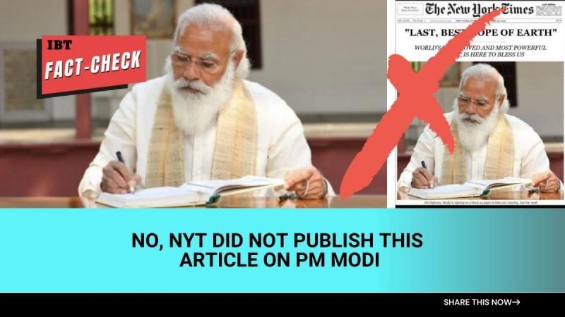 Fact check: NYT article on PM Modi is fake; poorly photoshopped image goes viral