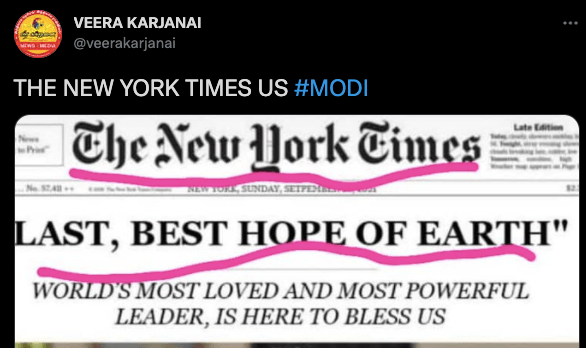 Fact check: NYT did not eulogise PM Modi after US visit; fake image goes viral