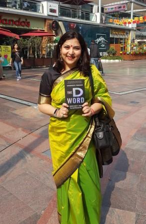 Shubhrata Prakash with her book on overcoming depression Shubhrata Prakash with her book on overcoming depression