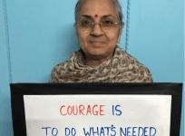Poonam Sapra known as Mother with sign on social media