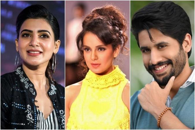 Samantha (Left), Kangana (Center), Naga Chaitanya (Right) Samantha