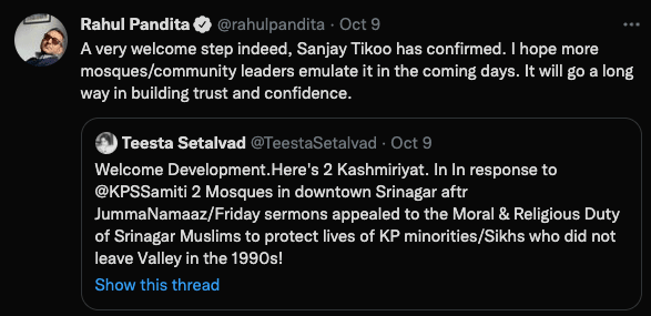 Kashmiri mosques in solidarity with J&K minorities; appeal to Muslims amid civilian killings