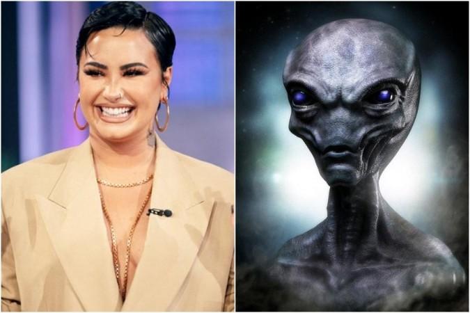 Demi Lovato (Left), Alien Representational Image (Right) aliens