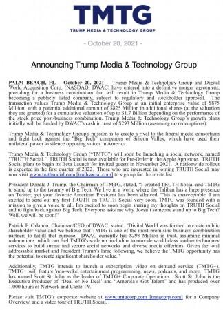 The press statement released by TMTG PRESS RELEASE