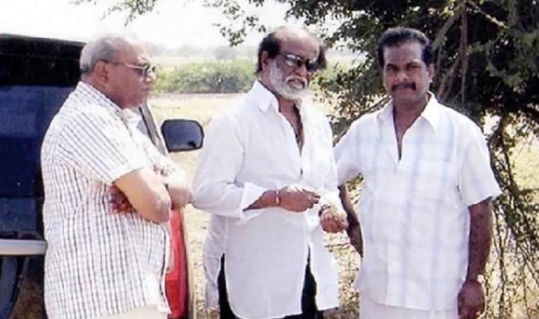 Rajinikanth with his friend Raj Bahaddur. Rajinikanth with his friend Raj Bahaddur