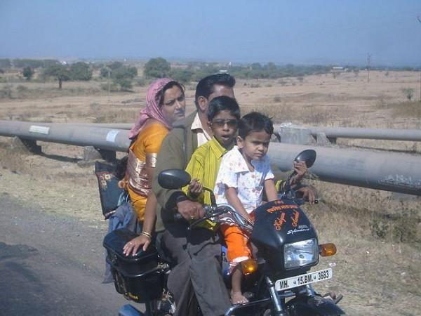 Representational image A family with children on a motorbike in Maharashtra