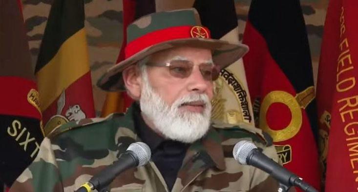 PM addressing soldiers at Nowshera