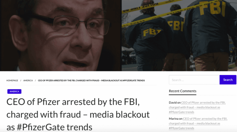 Pfizer CEO Albert Bourla NOT arrested Pfizer CEO Albert Bourla