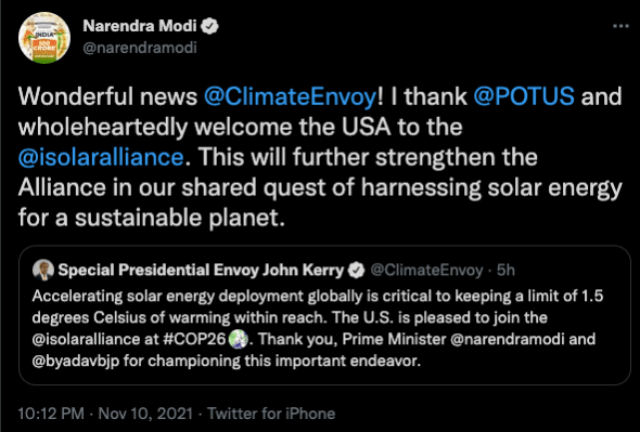 PM Modi reacts to US joining ISA