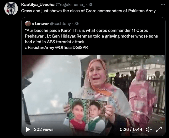 Top PAK Army official's crass remarks to mother who just lost two children in terror attack [details]