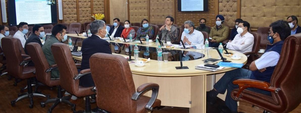 Chief Secretary of J&K Dr. Arun Kumar Mehta chairing the first meeting to combat the threat of drugs in the Union territory