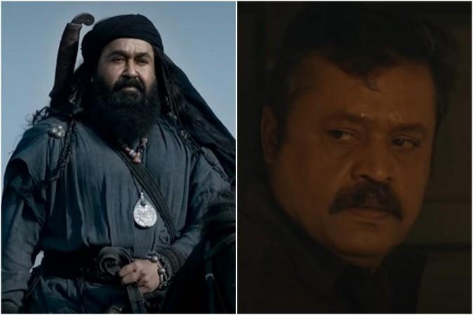 Mohanlal (Left), Kaaval (Right) Marakkar V Kaaval