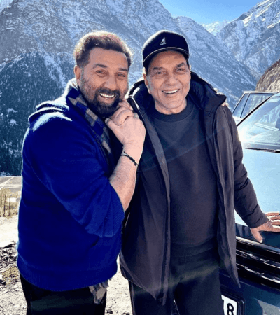 Actor Sunny Deol and papa Dharmendra on their trip to Manali Sunny Deol and papa Dharmendra on their trip to Manali
