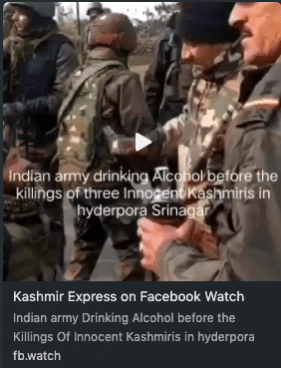 Screengrab of viral video Fact check: No, Indian Army is not celebrating Hyderpora encounter; misleading context for viral video