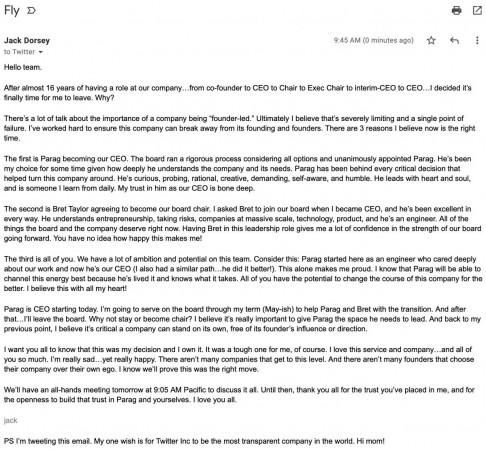 Jack dorsey statement