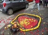 Charles Campbell Road pothole puja