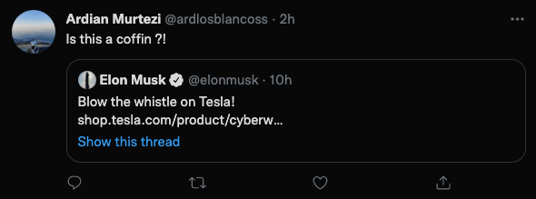 Tesla cyberwhistle sold out