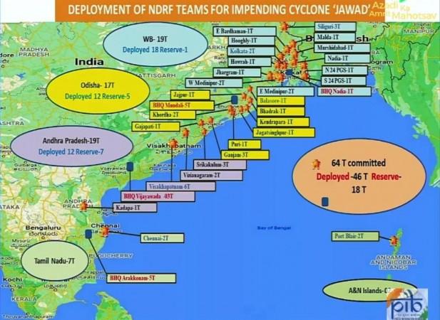 46 NDRF teams deployed in eastern coastal states pf AP and Odisha in the wake of Cyclone Jawad. Cyclone Jawad