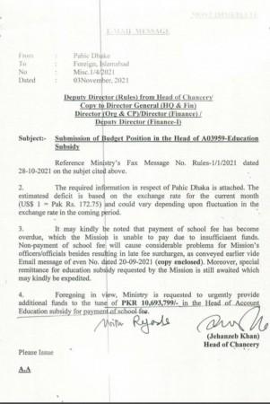 PAK Embassy Order